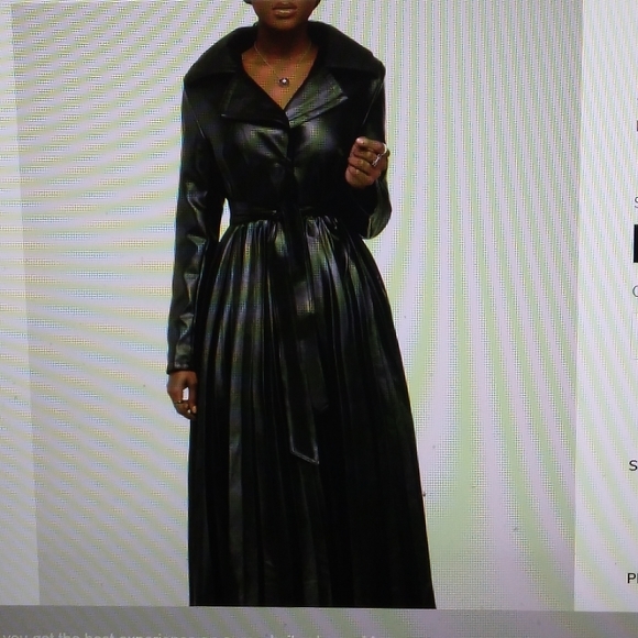 Kosmios Dresses & Skirts - Kosmios black FauxLeather pleated dress size small